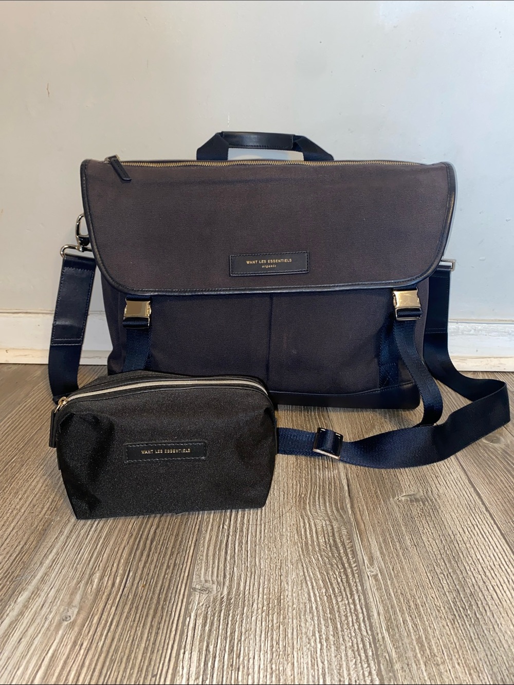 Want Les Essentiels Briefcase canvas/leather crossbody bag & accessory case